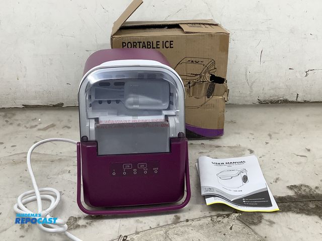 Lot 2-96611 - Portable ice maker in purple/pink.
