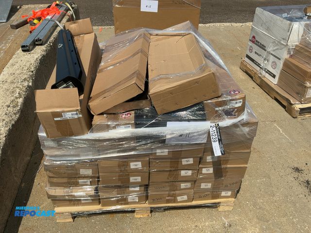 Lot 2-11239 - Skid of (32) Assorted New Mud Flap Hanger Brackets for Semi Trucks, See Pics for Inventory with Part...