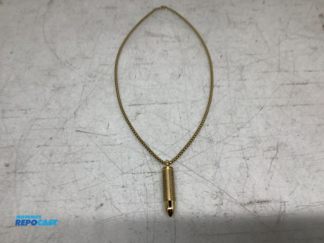 Lot 2-74138 - New Gold Lord’s Prayer bullet, box chain necklace
