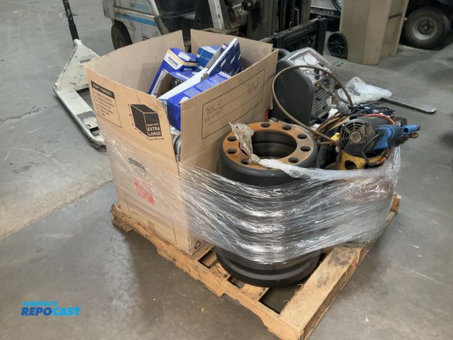 Lot 2-69648 - Skid lot of miscellaneous truck parts, Freon, air filters, etc