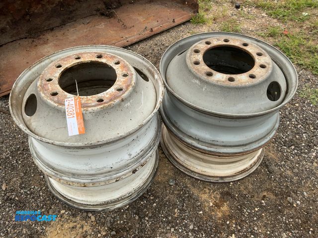 Lot 2-40381 - (4) Steel 22.5" Semi Wheels, hub pilot