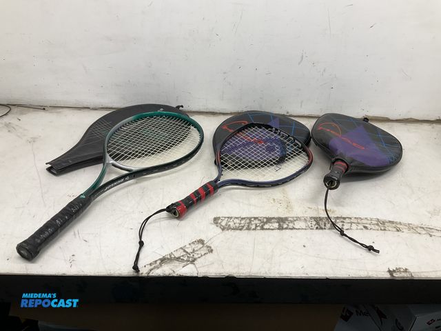 Lot 2-74259 - Lot of (3) tennis rackets with cases including Head and Dunlop