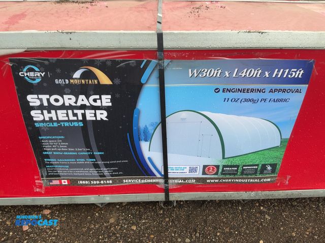 Lot 2-44310 - New Chery Industrial Gold Mountain 30’x40’x15’ tall single truss Storage Shelter Building, 3.5 M Wid...