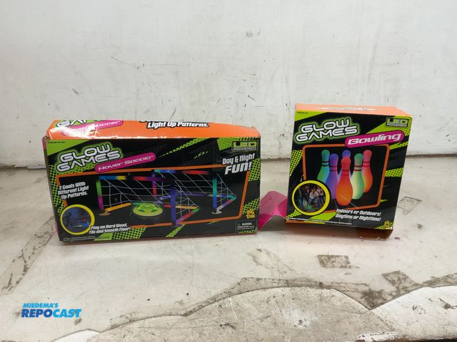 Lot 2-95944 - Glow Games LED Powered day and night indoor/outdoor hover soccer and bowling