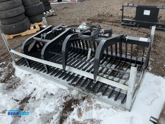 Lot 2-42233 - New JCT 84” Rock Bucket Grapple Skid Steer Attachment, Universal Quick Attach, Two Hydraulic Grapple...