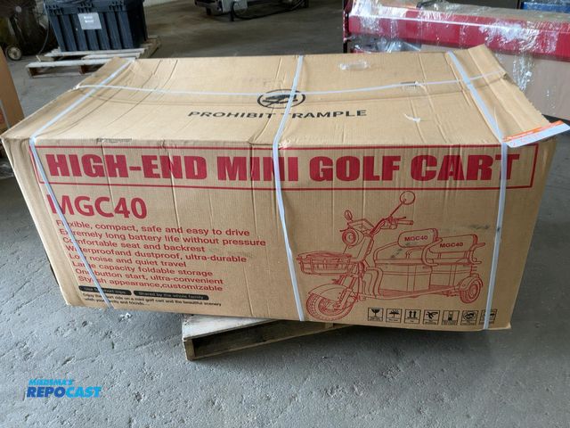 Lot 2-41170 - New SDLANCH MGC40 3-Wheel Mini Electric Golf Cart / Scooter, 60 Volt, Three Speed, 2-Passenger, Pneu...