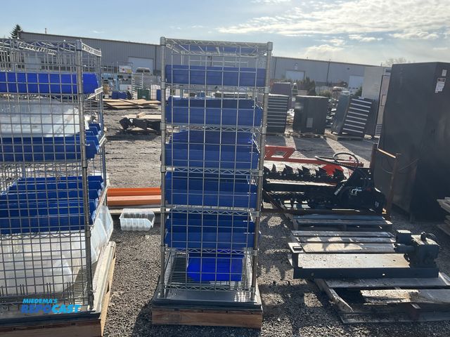 Lot 2-73036 - Steel Shelves 36”x63”x24, with Plastic Totes