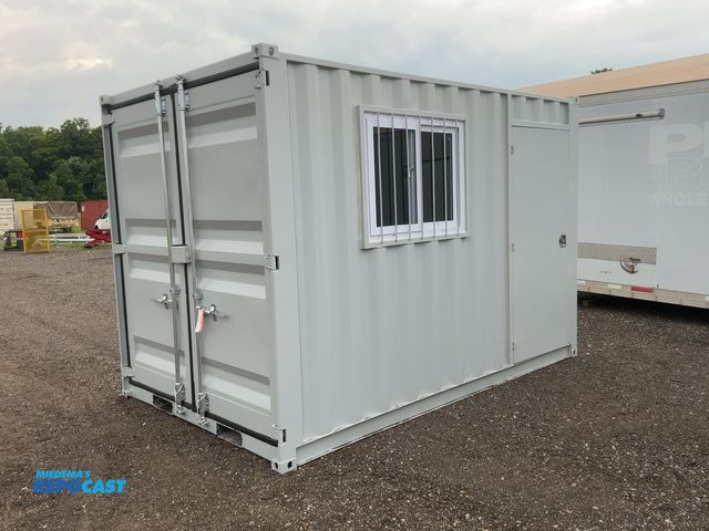 Lot 2-44667 - New 12’ Job Site Storage Container, 12’x87-1/2”x98-1/2” tall overall, Swing Doors on One End with 7’...