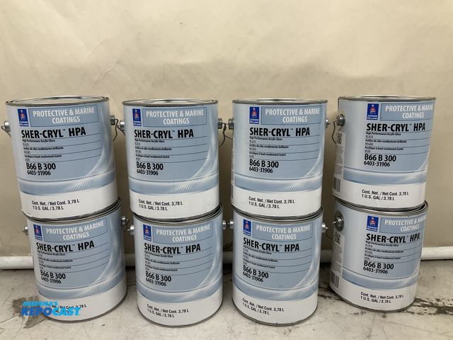 Lot 2-33621 - 8 gallon Sherwin-Williams industrial high performance Acrylic Coating - black
