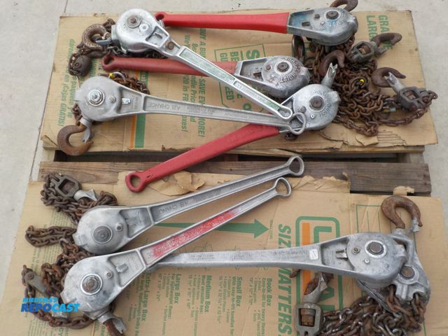 Lot 2-30202 - LOT OF (8) COM-A-LONG CHAIN RACHETING TOOLS, (1) 2 TON, (5) 1 TON AND (2) 3/4 TON