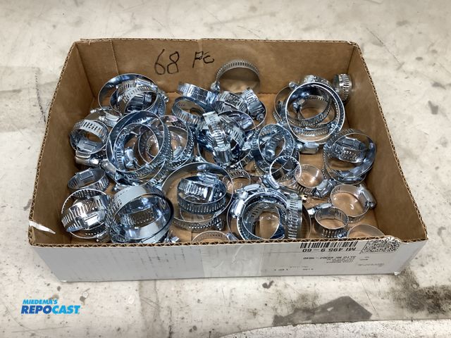Lot 2-69348 - lot of (68) assorted hose clamps 3/4" to 2 3/4"