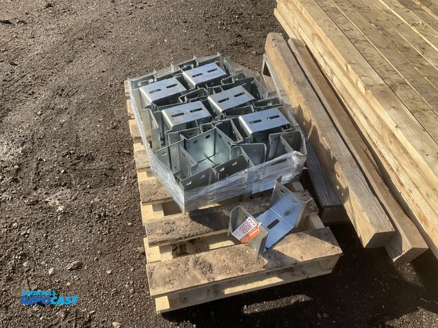 Lot 2-42881 - (25) metal brackets, sides are 4-1/2”W x 5-1/2”T, bottom plate is 6-1/4”L, unused