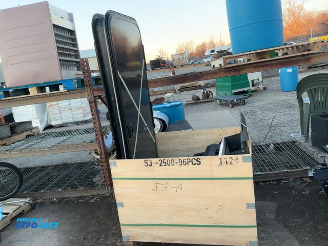 Lot 2-93709 - Lot of 2 RV Doors and 2 RV Fold Out Steps