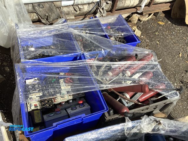 Lot 2-35760 - Skid Lot of Assorted Grease Guns, Small Electrical Buttons, Circuit Breakers, and More