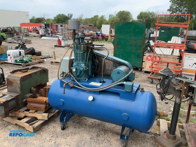 Lot 2-96236 - Ajax air compressor with electric motor model#AM-5-184T