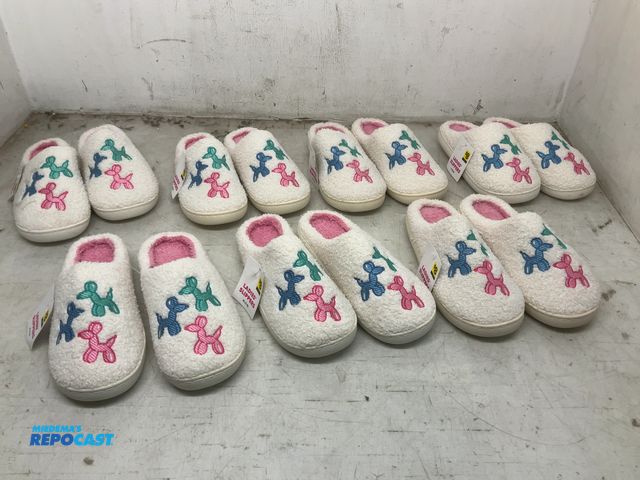 Lot 2-32622 - Lot of 7 pairs of women’s balloon dog slippers