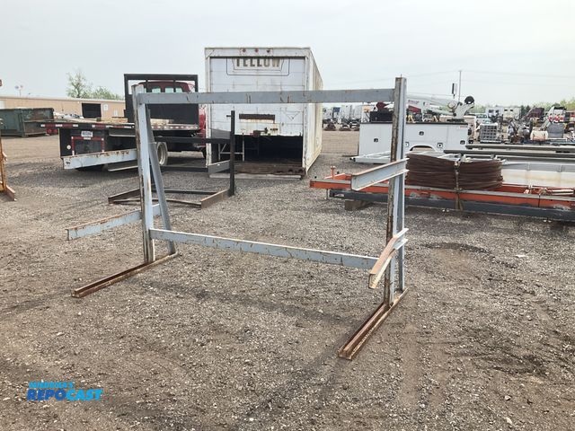 Lot 2-34499 - Metal cantilever rack 103”W x 55” x 72”T overall, 35” long rack arms, rack arms are bent, used