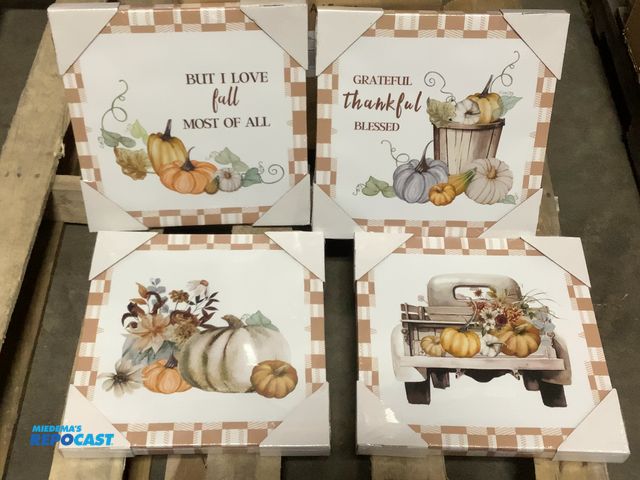 Lot 2-35096 - 7-4 pc Artby Hannah fall wall art 33.5 x 33.5 x 53.5