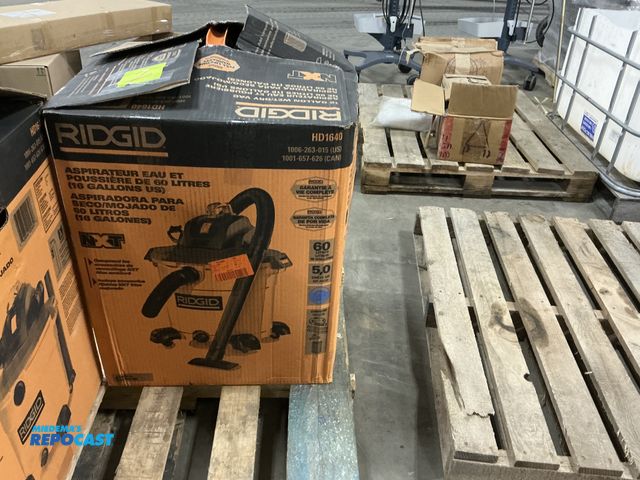 Lot 2-93623 - Ridgid 16 Gallon NXT Wet/Dry Shop Vac Model HD1640 5.0 Peak HP (light use, has all accessories, test...