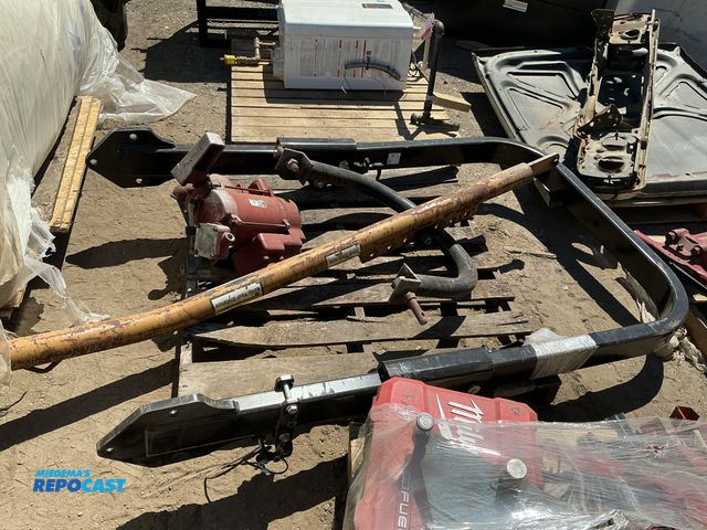 Lot 2-75314 - Fill-Rite Series 700B Feul Transfer Pump, Mower overhead black metal rack, and a 3pt Auger