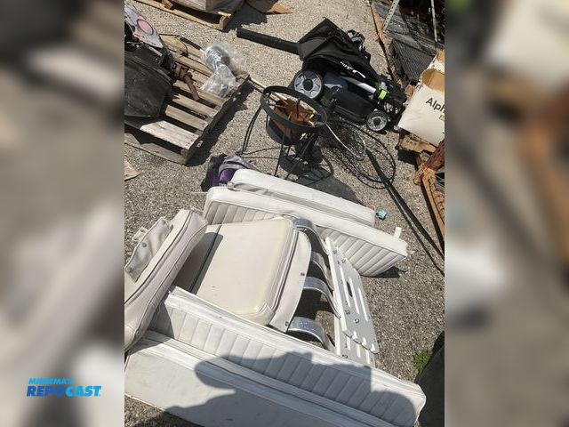 Lot 2-99823 - Skid lot of outdoor living items, including kids florid golf clubs, a gas fryer/boiler missing the p...