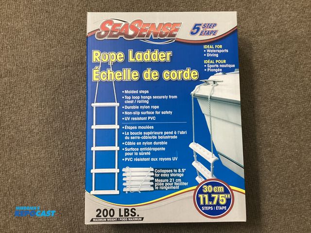 Lot 2-34399 - New SEASENSE five step rope ladder. Molded steps, top loop hangs securely from cleat/railing. Durabl...