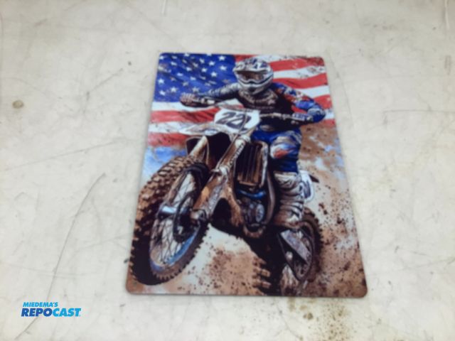Lot 2-74506 - 7.75” x 11.75” Rectangular Metal Dirtbike Sign with Pre-Drilled Holes for Hanging