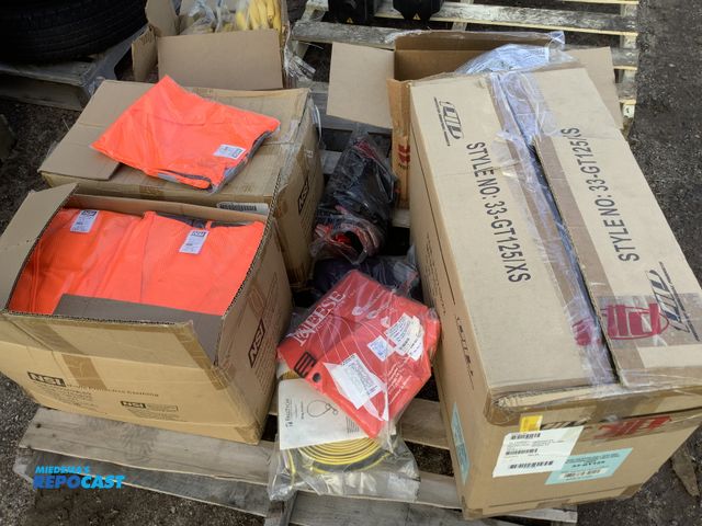 Lot 2-93948 - Skid lot of 2 boxes of NSI safety vests (orange) 1 box of 3 yellow NSI coats 1 box of 3 Bullard clas...