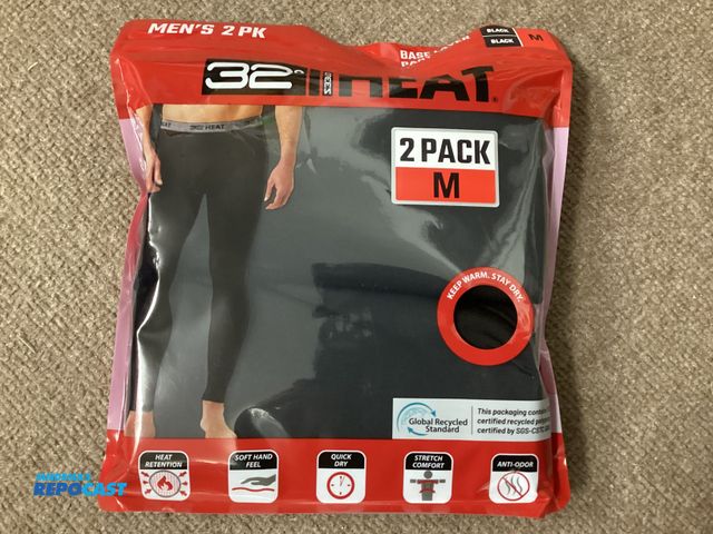 Lot 2-30180 - New 32° Heat Men’s 2-pack base layer pant. Heat retention, soft hand feel, quick dry, stretch comfor...