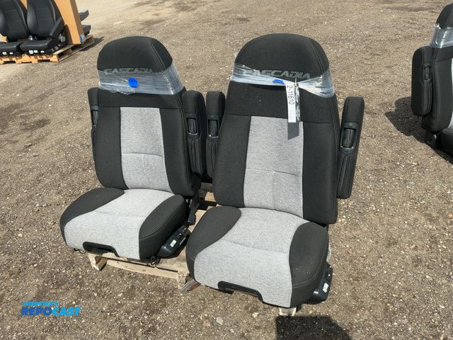 Lot 2-11610 - Lot of (2) Sears Seating Atlas II Black and Silver Cloth Freightliner Cascadia Semi Truck Seats with...
