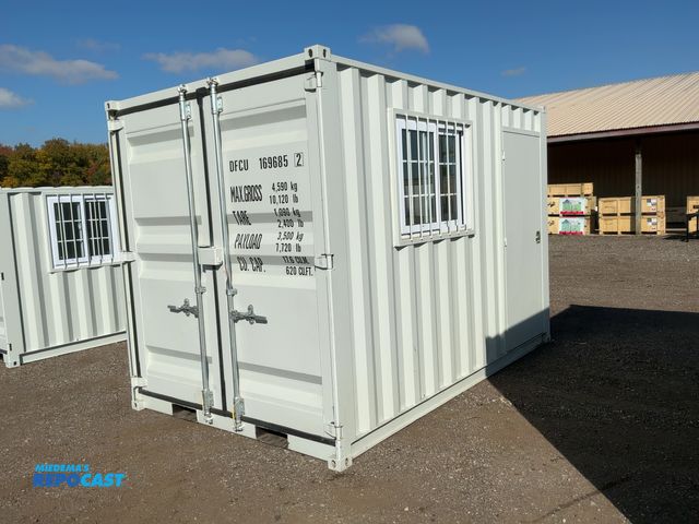Lot 2-41974 - New 12’ Job Site Storage Container, 12’x87-1/2”x98-1/2” tall overall, Swing Doors on One End with 7’...