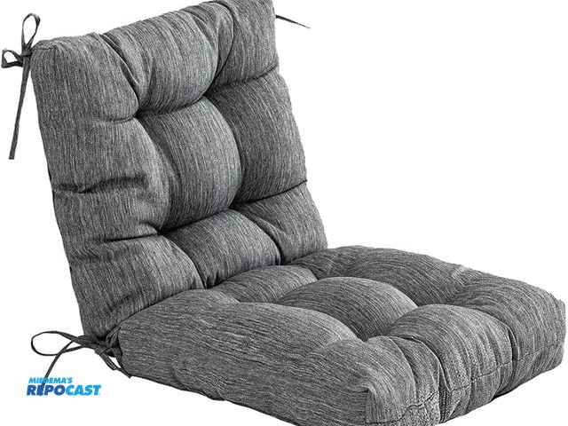 Lot 2-94356 - Qilloway Indoor/Outdoor High Back Chair Cushion Charcoal Grey/Black