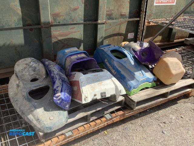 Lot 2-94960 - Sea doo parts including different sized frames/covers, and a gas tank