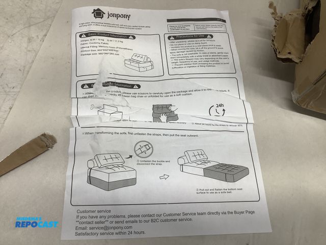 Lot 2-35765 - Jonpony foldable sofa bed, new in box
