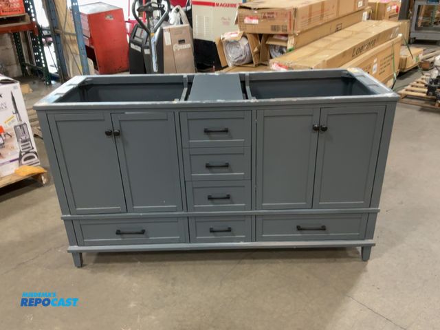Lot 2-69020 - bathroom double sink vanity with soft draws - never been used, size: 60”x21.5”x34”H