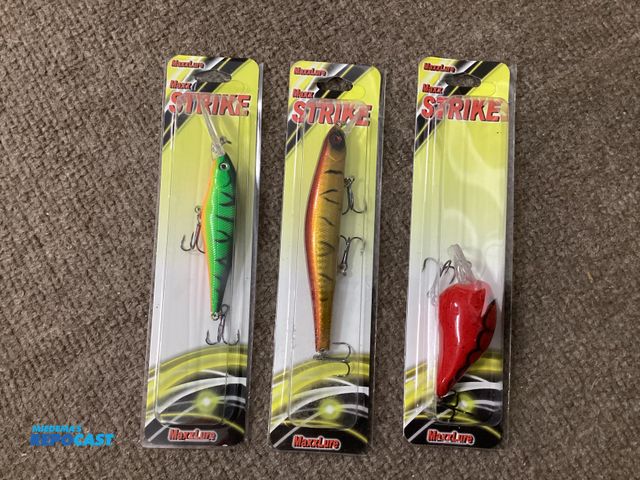 Lot 2-76569 - Three new MaxxLure Maxx Strike Fishing lures.
