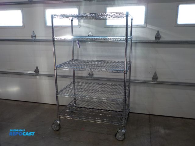Lot 2-34136 - U-Line five shelf storage rack. Locking castors. Adjustable shelves. NSF approved. 36" w x 24" d x 6...
