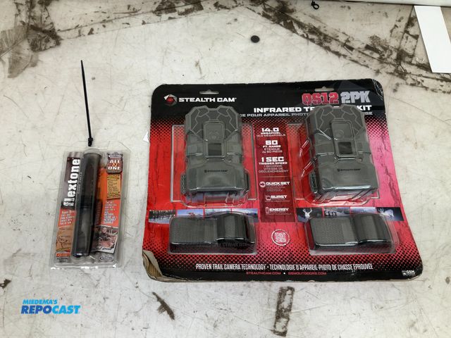 Lot 2-27730 - (2) StealthCam QS12 Infrared Trail Cams and (1) Realtree Flextone FG-DEER-00010 Deer Caller