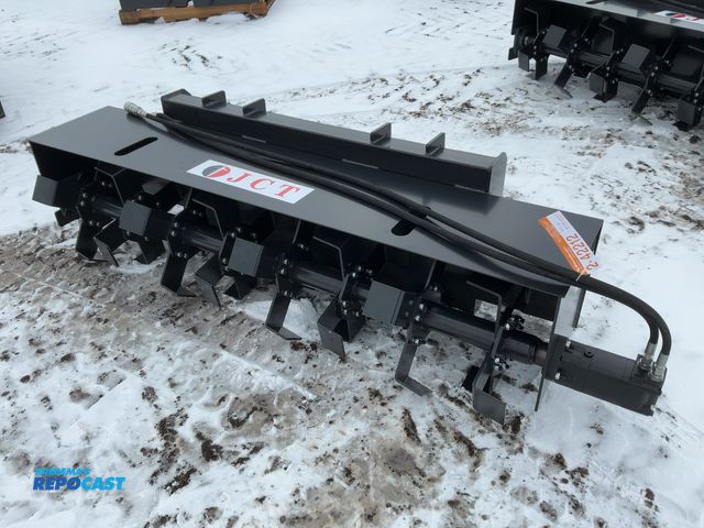Lot 2-42212 - New JCT 72” Hydraulic Rototiller Skid Steer Attachment, Universal Quick Attach, has hydraulic hoses ...