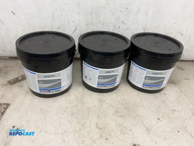 Lot 2-67752 - (3) 2-gallon pails of Chemlink M-1 universal adhesive and sealant.