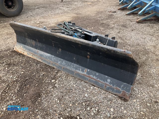 Lot 2-41012 - TMG Industrial 86” straight blade snowplow skid steer attachment, hydraulic angle, spring trip blade...