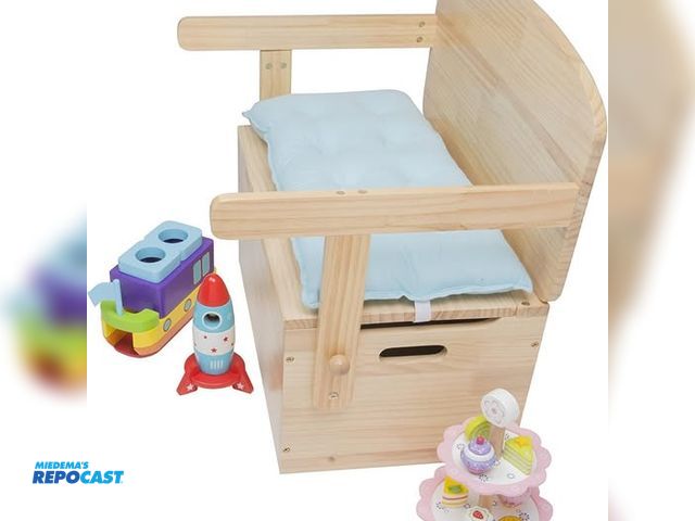 Lot 2-74547 - 1 New Svan Natural wood Wooden Desk and Chair Set w/Toy Box Storage - converts to bench (all in one ...