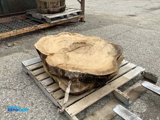 Lot 2-93411 - Lot of (2) Large Rough Wood Cookies, Both Measuring About 38”-42”D x 4.5” Thick