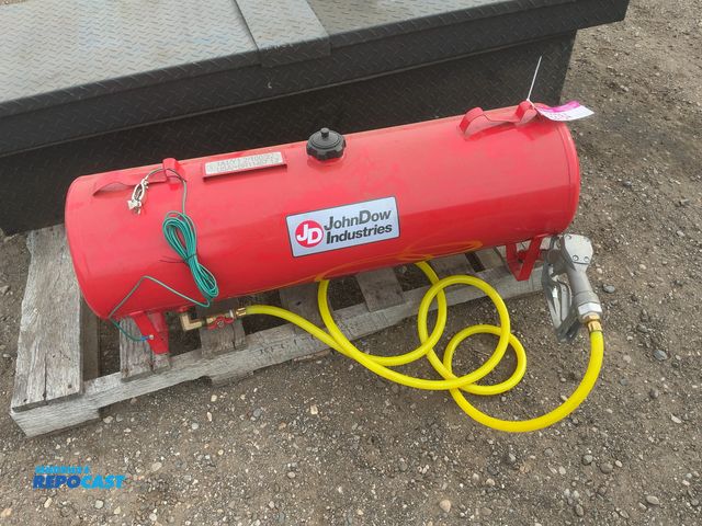 Lot 2-22764 - JohnDow Industries 14 Gallon Fuel Tank with Hose and Nozzle, gravity discharge, dents in tank, appro...