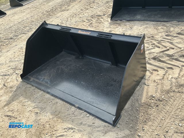 Product 2-3001 - New Tomahawk 66" Snow/Mulch Skid Steer Bucket, Universal Quick Attach