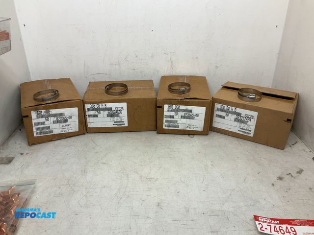 Lot 2-74649 - 4 Boxes of 2 1/2” to 5 1/2” New Hose Clamps- 50 per box