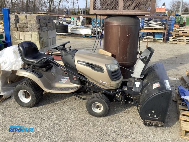 Lot 2-92595 - Craftsman 917. 288270 Riding Lawn Mower Mower with snowblower attachment