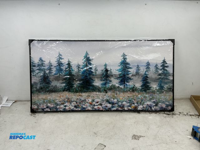 Lot 2-17177 - 1 New Blue Shaded Pine Tree Forest Canvas