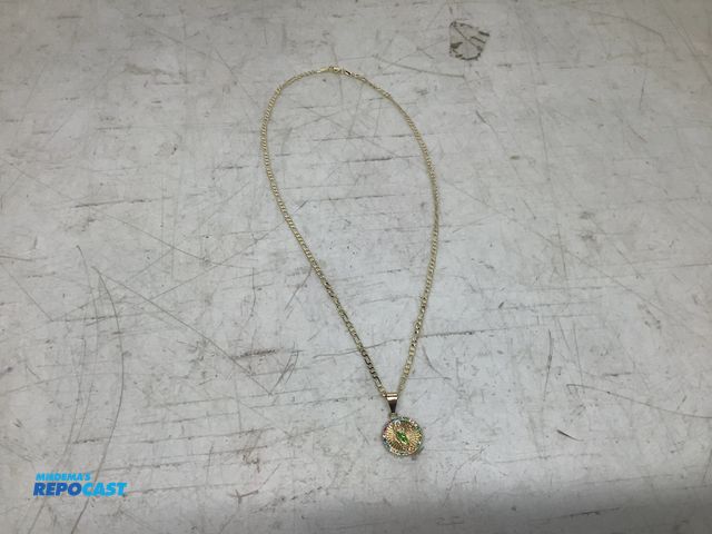 Lot 2-74105 - New Gold-plated colorful cubic zirconia border saint pendant necklace