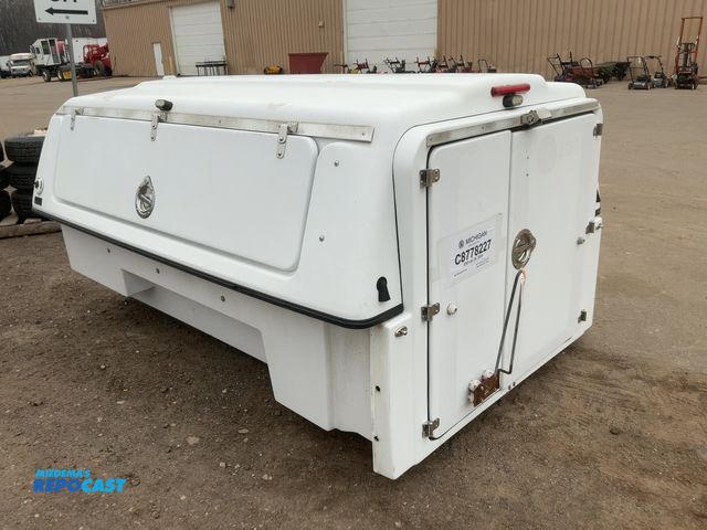 Lot 2-42953 - BrandFX Fiberglass Work Topper off a 2015 Chevrolet Silverado 2500 Long Box, Rear Swing Doors and Si...